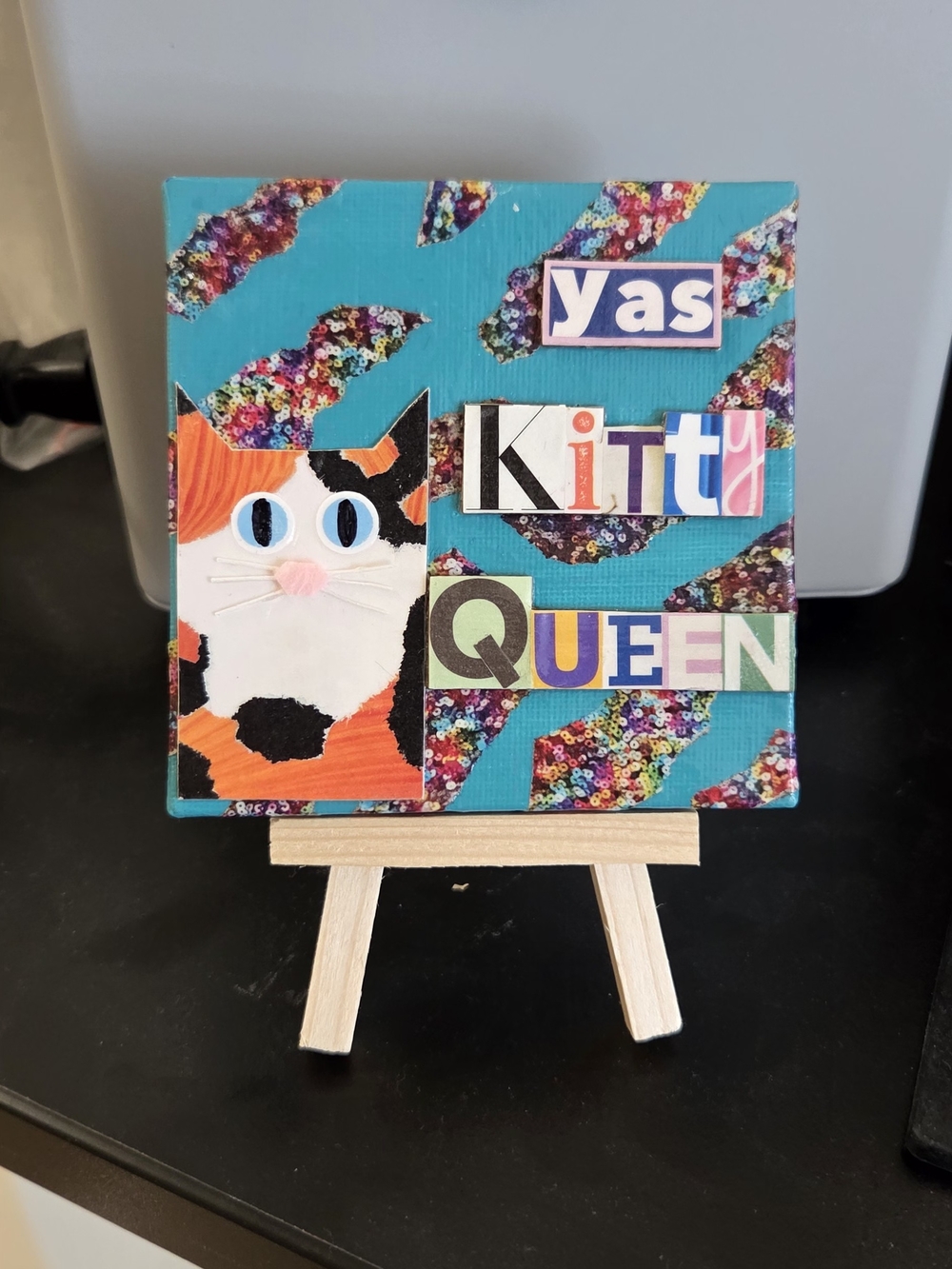 Yas Kitty Queen Collage Calico Cat
